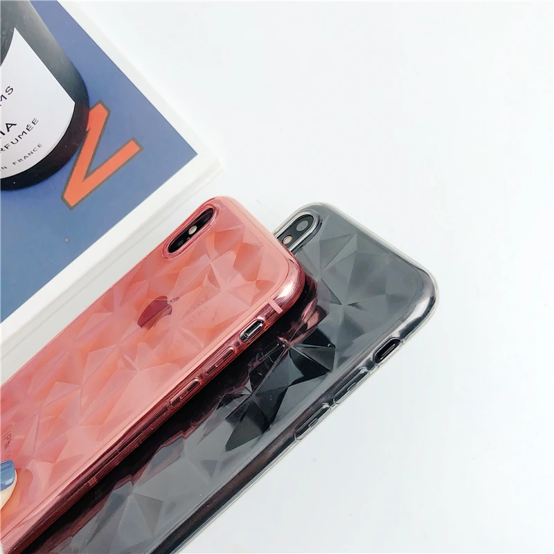 Чехол Esamday с алмазной текстурой для iPhone 6, 6s, 7, 8 Plus, X, XR, XS Max, мягкий чехол для телефона, для iPhone 7, роскошный, прозрачный, ультра тонкий