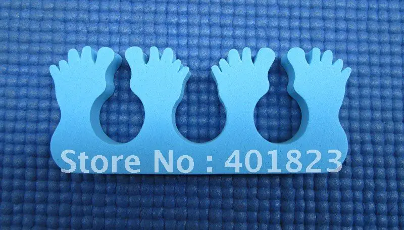 50 шт./лот по уходу за ногтями EVA Мягкая Finger Toe Сепаратор для нейл-арта синий ноги