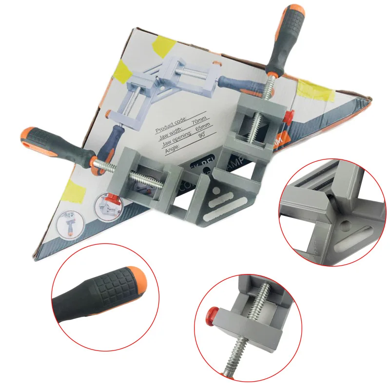 

High quality double handle 90 degree aluminum alloy right angle clamping glass tool flat clamp