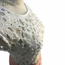 ZTVitality 2017 Fashion Beading Lace Chiffon Patchwork Elegant Party Dresses Summer Women Long Dress Sleeveless Sexy Vestidos