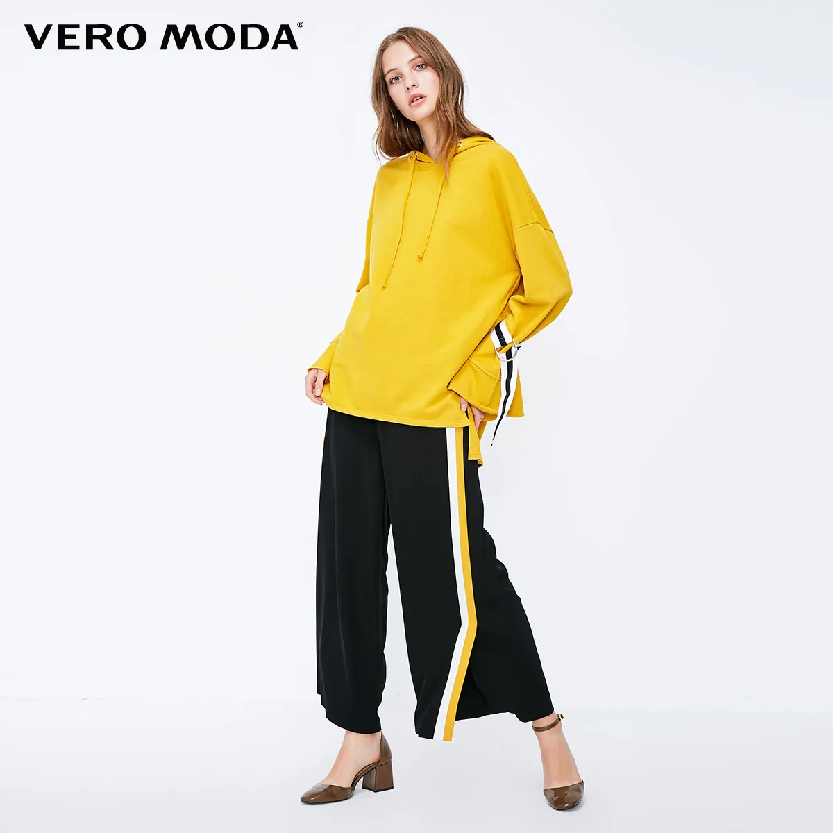 Vero Moda Women's Low-high Flared Cuffs Lace-up Hoodie Sweatshirt | 318333502 Vero Moda Women's Low-high Flared Cuffs Lace-up Hoodie Sweatshirt | 318333502