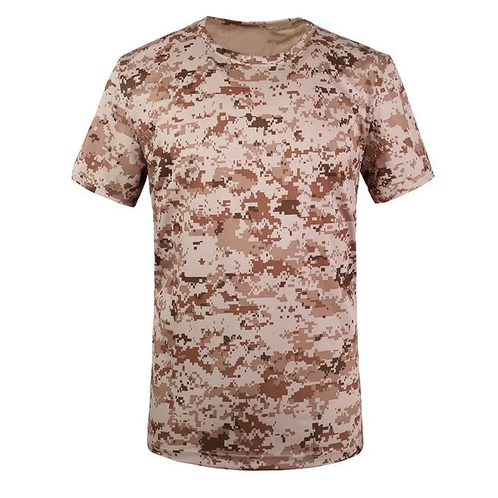 Хорошая сделка, уличная охотничья камуфляжная футболка, Мужская дышащая армейская тактическая Боевая футболка, военная сухая камуфляжная походная футболка