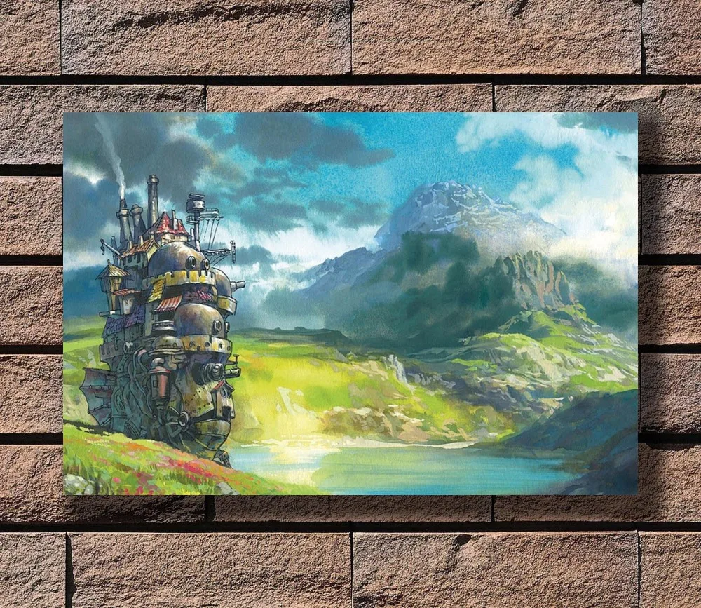 

B-45 Japanese Anime Studio Ghibli Howl's Moving Castle Poster Art L-W Canvas Print Decoration 12x18 24x36 27x40 inch