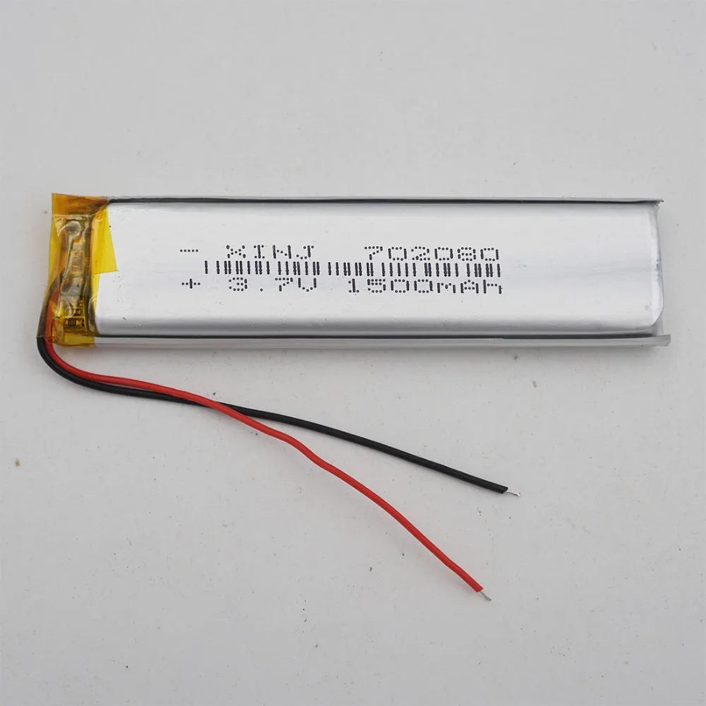 

XINJ 3.7V 1500mAh Lithium Polymer Rechargeable li-po Battery Li ion 702080 For GPS E-book Camera MP4 Driving recorder Tablet PC