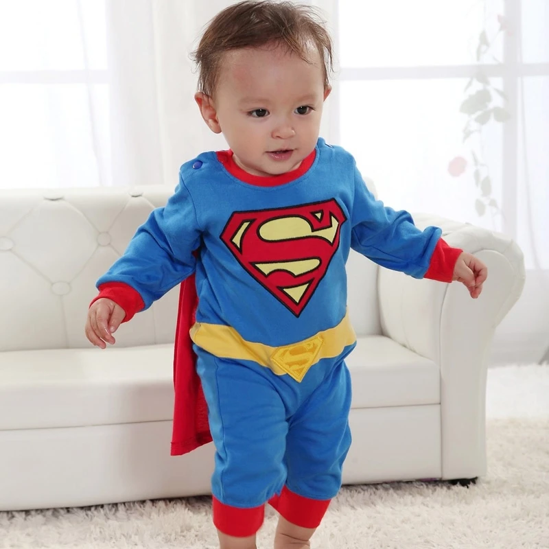 Baby Clothing Boy Jumpsuit Kids Cute Superman Costume Long Sleeve