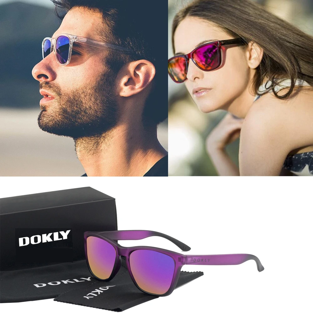 Dokly brand sports Sunglasses men Retro Glasses Women Vintage Sun