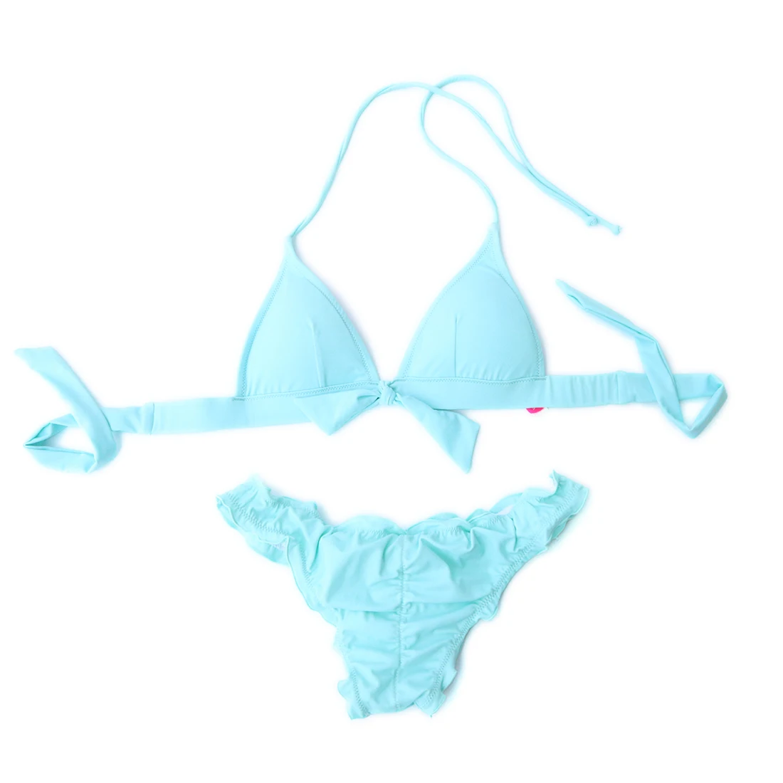 

2019 Women Swimsuit Swimwear Bikinis Set Lace Triangle Sexy Secret Sathing Suit Low Waist Blue Bikini