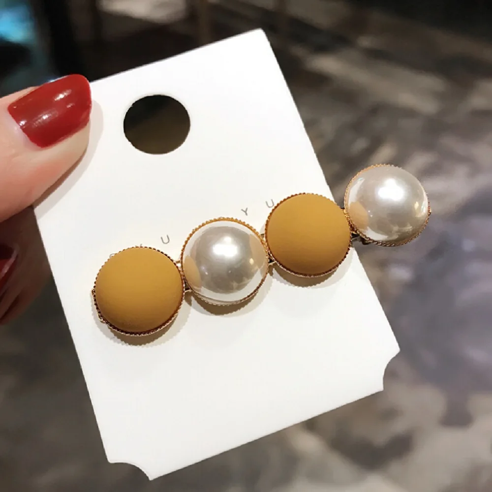 Spring Candy Scrub Bead Hairpin Sweet Imitiation Pearl Korean Hair Clips Fashion Hair Accessories for Women Beads Hairpins
