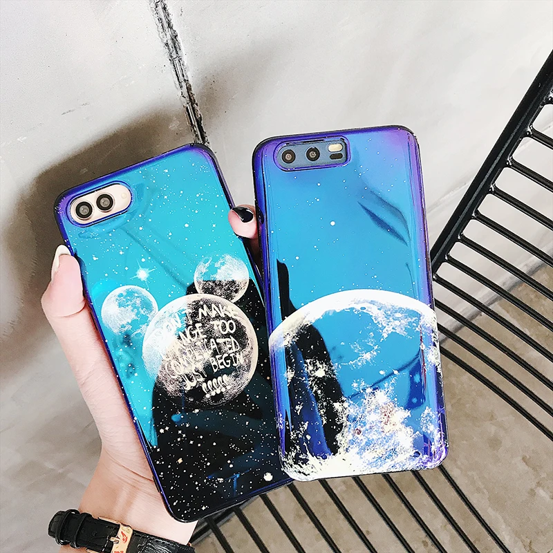 

Blue light Cases for Huawei P20 P30Lite Mate 20 Pro 20X Moon planet soft cover for Honor 10 20Pro 20i V20 Nova 3 3i 4 5Pro 5i