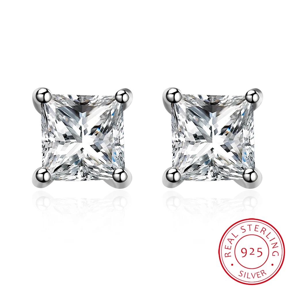 Silver square earrings Clearance
