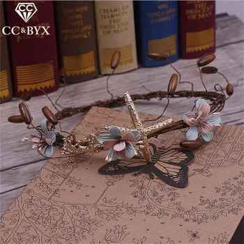 

CC Jewelry Flowers Crowns Tiaras Wedding Hair Accessories For Women Hair Ornaments Coroa Crowns For Beauty Hairbands 2054