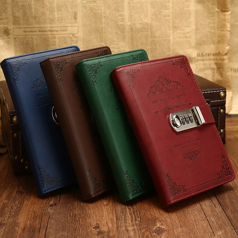 Retro Password Book Lock Diary Thickened Creative Account Stationery Notebook UK