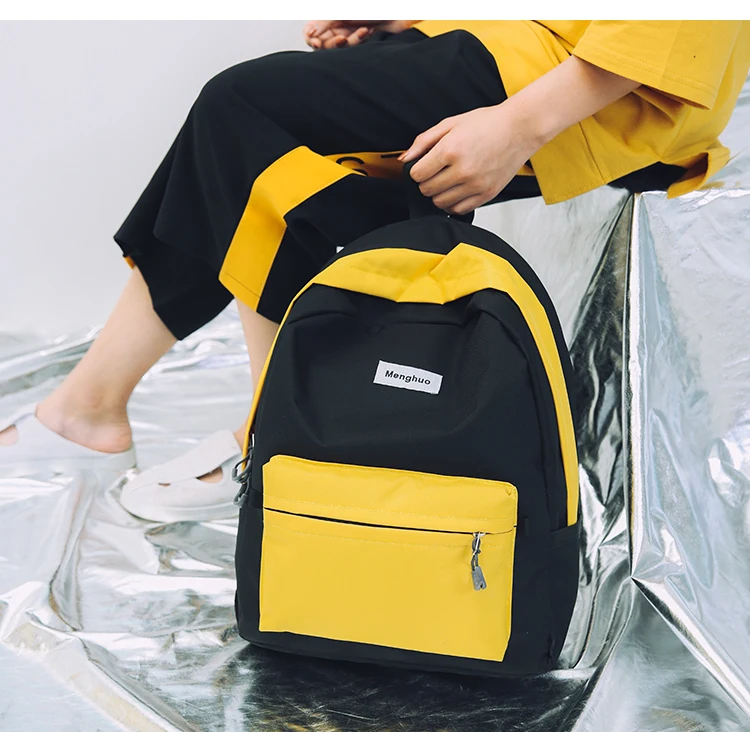 Menghuo Brand New Patchwork Women Backpacks Canvas Backpack Girls Rucksack School Backpacks for College Student Mochila Feminina (10)