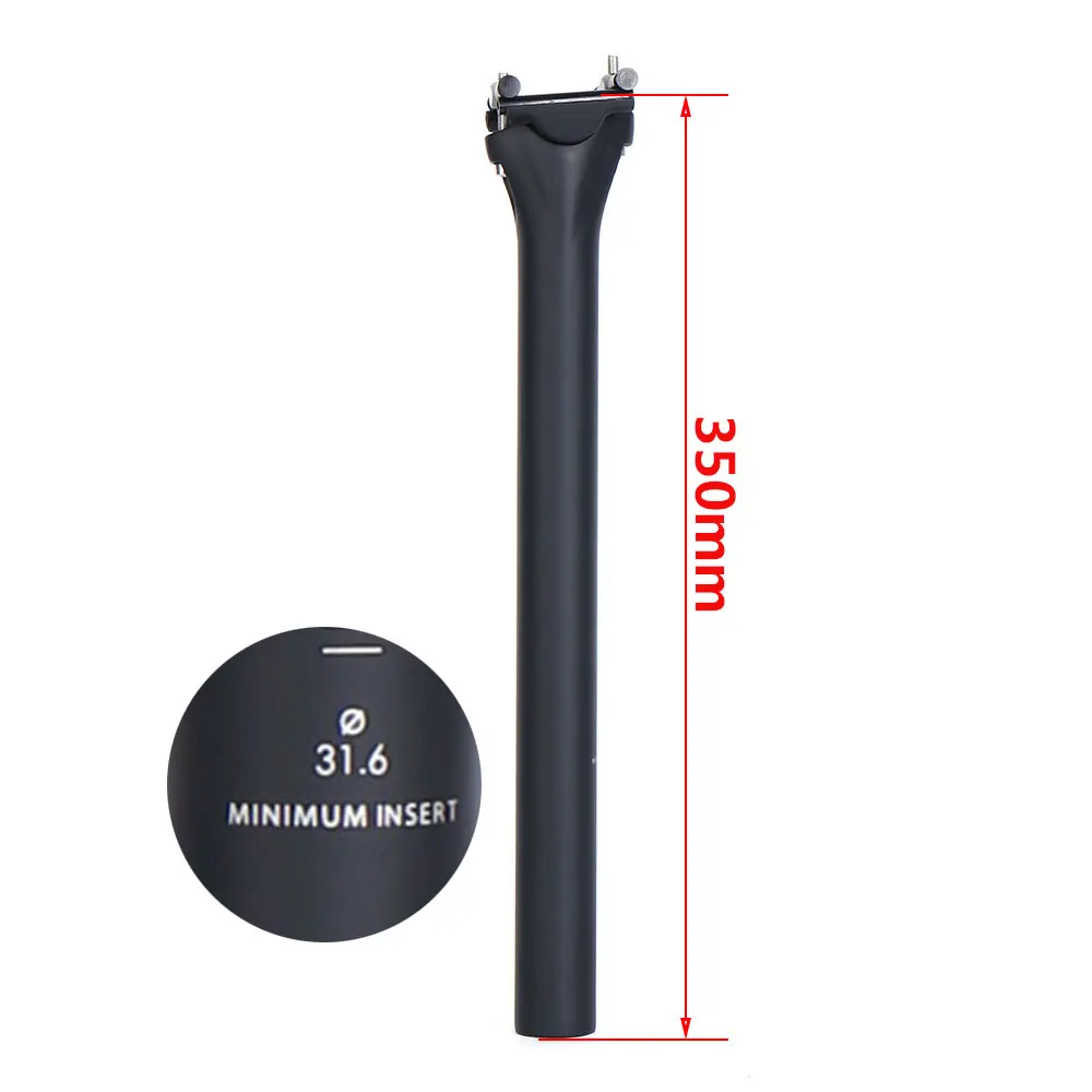 Bicycle Carbon Fiber Seat Post UD Matte 27.2/30.8/31.6mm Road/Mountain Bikes SeatPost 350/400mm Cycling Parts - Цвет: 31.6x350mm-6302