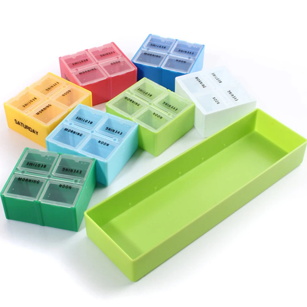 

2018 Hot New 7 Days Weekly Tablet Medicine Box Holder Storage Organizer Container Case Colorful looks beauti medicine Box