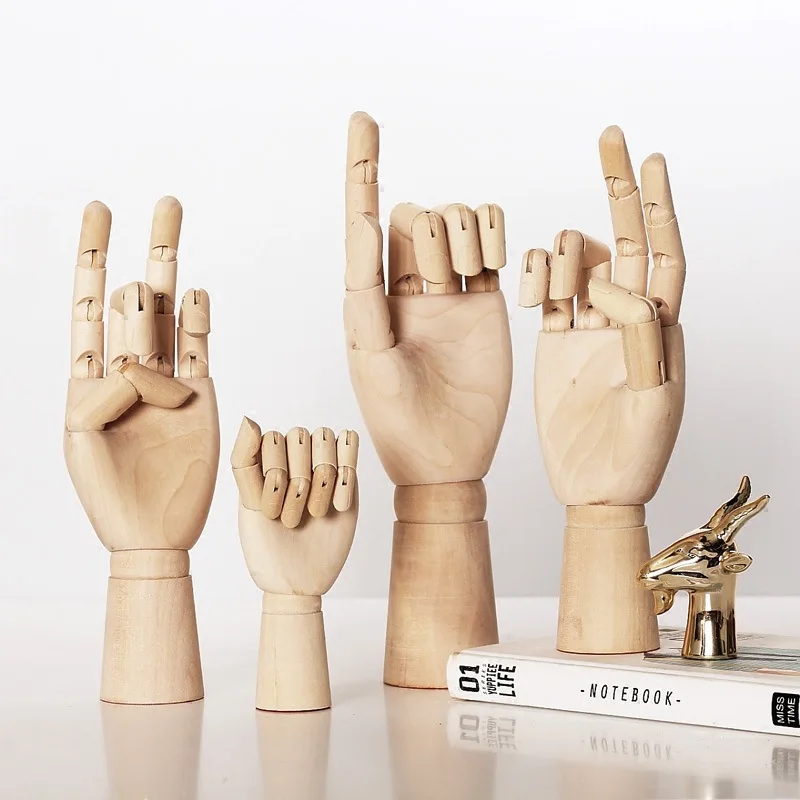 

Movable wooden Joint hand Personality Model Home soft Desktop Creative left and right hand pendulum