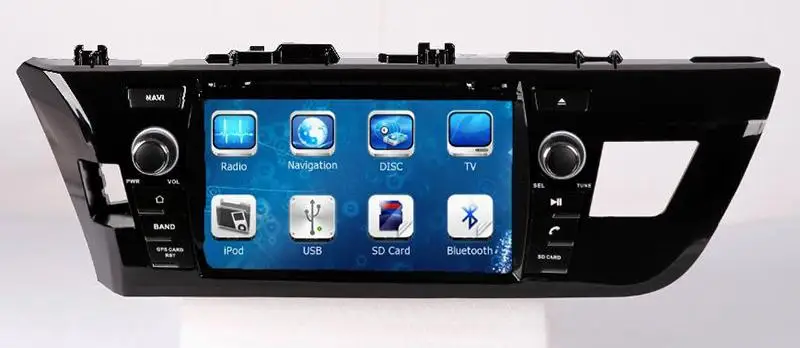 Top 8" in-dash Car DVD player with GPS(opt),audio Radio stereo,USB/SD,AUX,BT/TV,car multimedia headunit for TOYOTA COROLLA 2014 Left 0