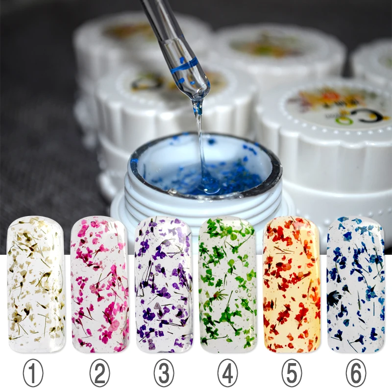 YZWLE 10ml Flower Fairy Gel Floral Soak Off UV Gel 6 Colors gel nail