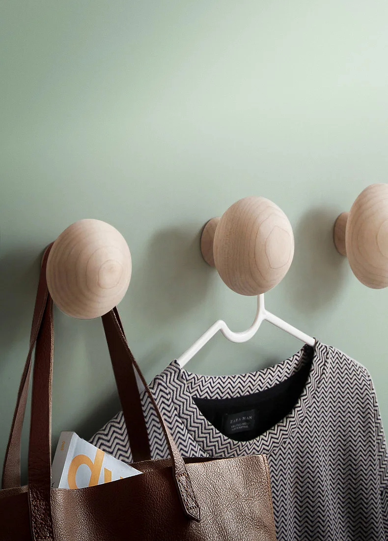 Nordic modern garden simple hanger creative personality  coat rack living room entrance maple mushroom hanging