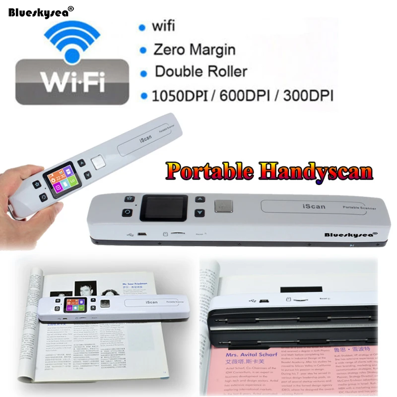 iScan02 портативный цифровой беспроводной Wi-Fi 1050 dpi lcd сканер документов фото JPG PDF квитанции A4 мини удобный сканер