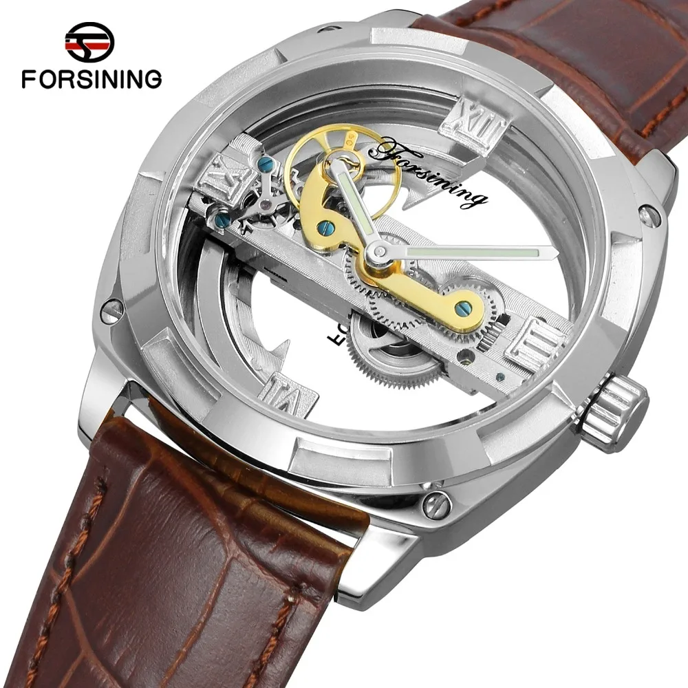 

Forsining Tourbillon Automatic Watch Men Transparent Skeleton Wristwatch Male Fashion Sport Business Mechanical Watch