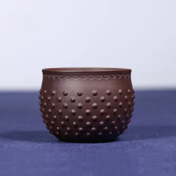 

1pcs 110ml Yixing original ore purple sand tea small cup handmade tea ceremony tea massage cup