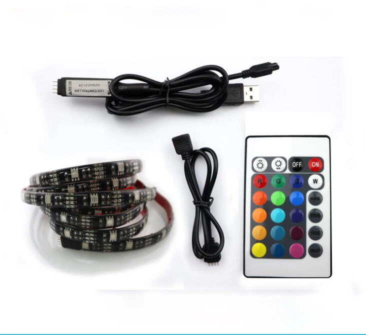 IP20 DC 5V USB LED ночник 3528 5050 SMD 1 m-5 m кабель источник питания RGB контроллер Светодиодная