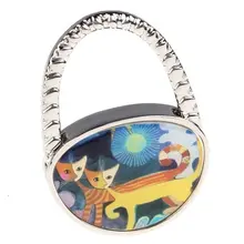Hang Hook Handbag Yellow Orange Cat Oval Metal bag holder