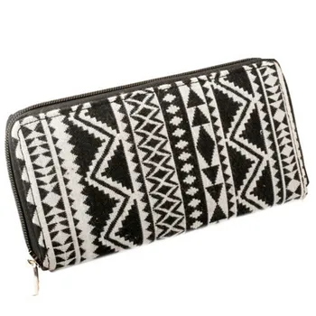 

Bohemia Woven Boho Long Women Wallet National Wind Printing PU Leather Wallet Ladies Clutch Female Purse Woman Carteira Feminino