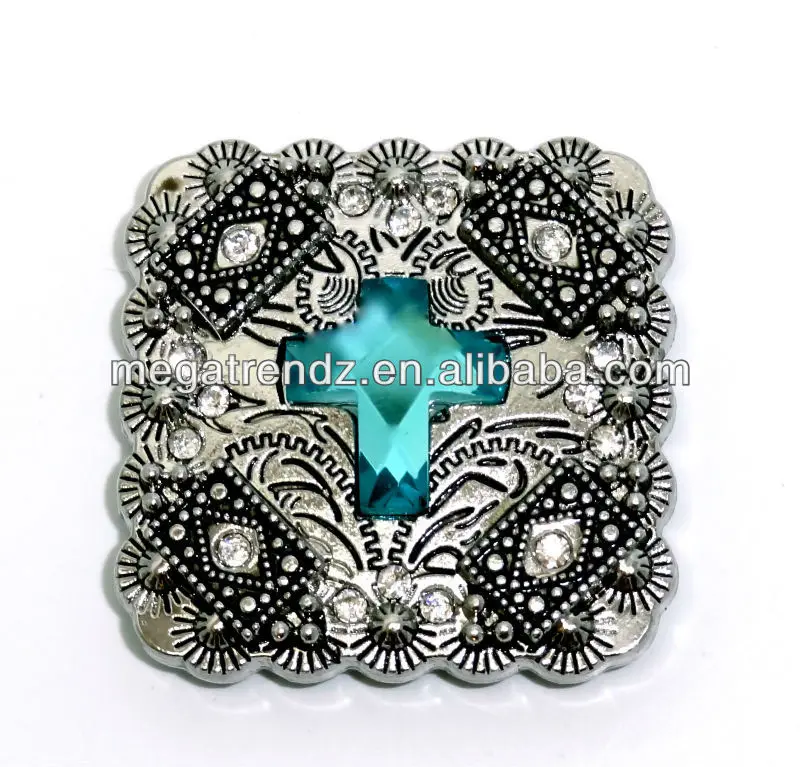 

Western Rhinestone Italian Cross Concho