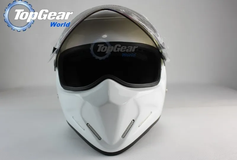 Top gear шлем Стига/мотоцикл картинг/белый цвет и черный с козырьком шлем+ наклейка "Simpson" гоночный шлем