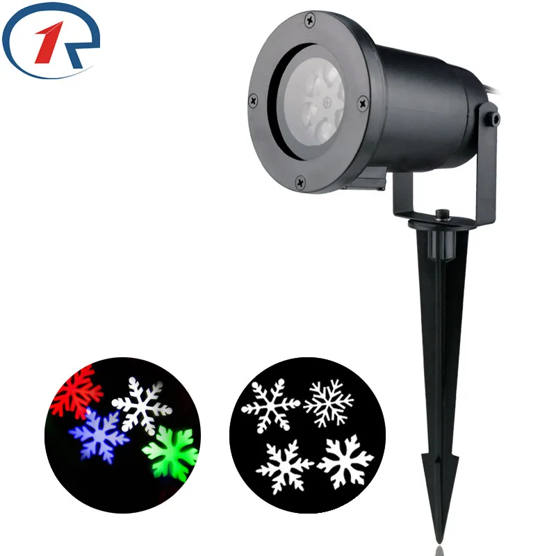 

ZjRight Waterproof snowflake LED light RGBW Colorful Projector move Snowflake Stage light Christmas party lights dj disco lights