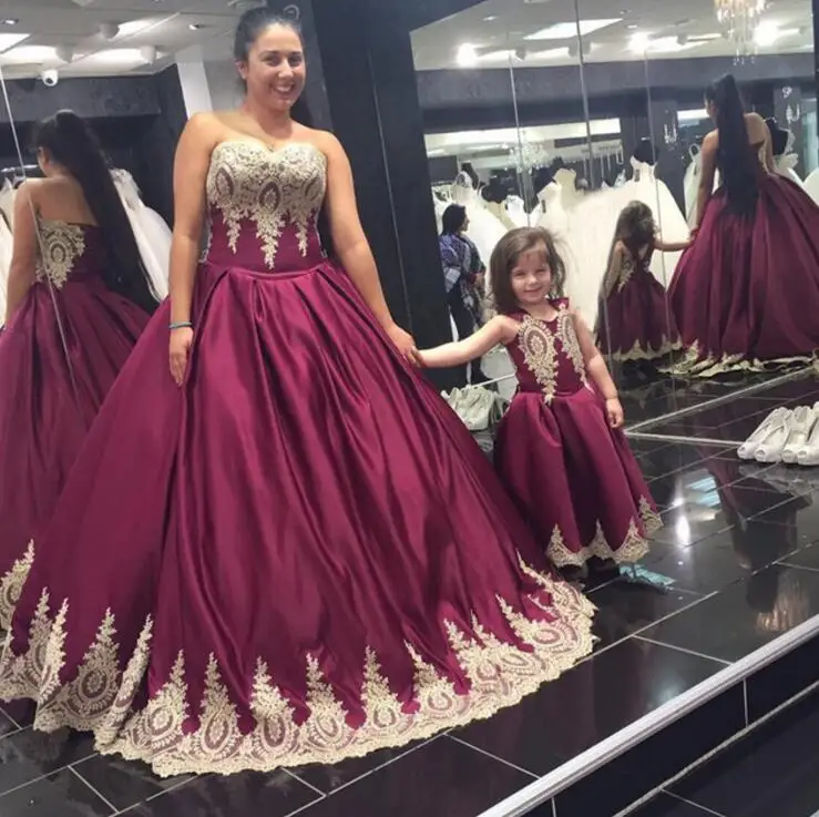 flower girl dresses burgundy and gold