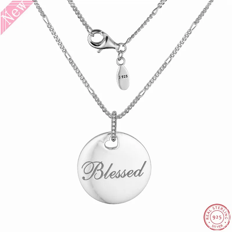 

Winter Collection 60cm Adjustable Chain Grey Enamel Blessed Disc Pendant Necklaces for Women 925 Sterling Silver Jewelry FLN088