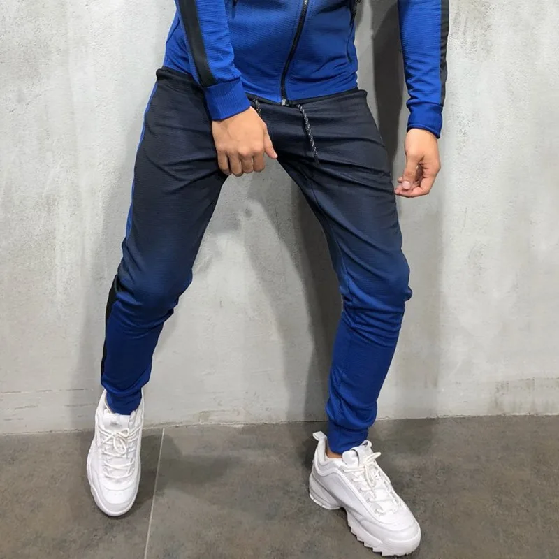 Gradient Set Men Two Piece Outfits Zipper Track Jacket Sweatpants Mens Sports Suits Casual Pants Sweatshirt Sweatsuit Tracksuits