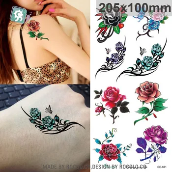 

QC-621/New small pink,red,purple flower tattoo design temporary body tattoo sticker fake tattoo for women
