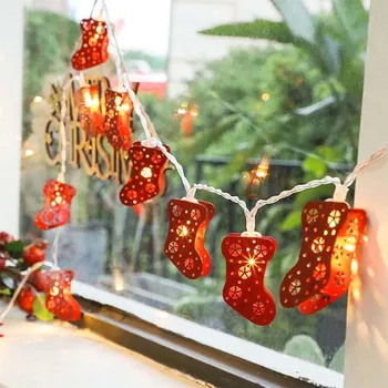 

3M Christmas Stocking LED String Light 20Leds Socks Fairy String Light Xmas Tree New Year Party Garland Room Decoration Lamps