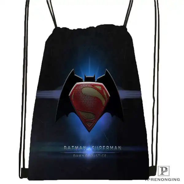 Custom batman vs superman Drawstring Backpack Bag Cute Daypack Kids Satchel Black Back 31x40cm 180611 01