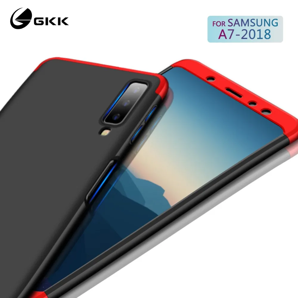 

GKK Original Case for Samsung Galaxy A7 2018 Case 3 IN 1 Armor Full Protection Hard Matte Back Cover Galaxy A7 A750 Cover Coque