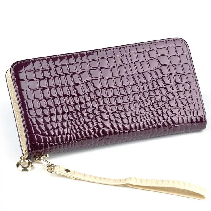 

Fashion 2015 Women Patent Leather Wallet Vintage Elegant Lady Clutch Elegant Women's Handbag Zipper Female Coin Purse 8 Colors