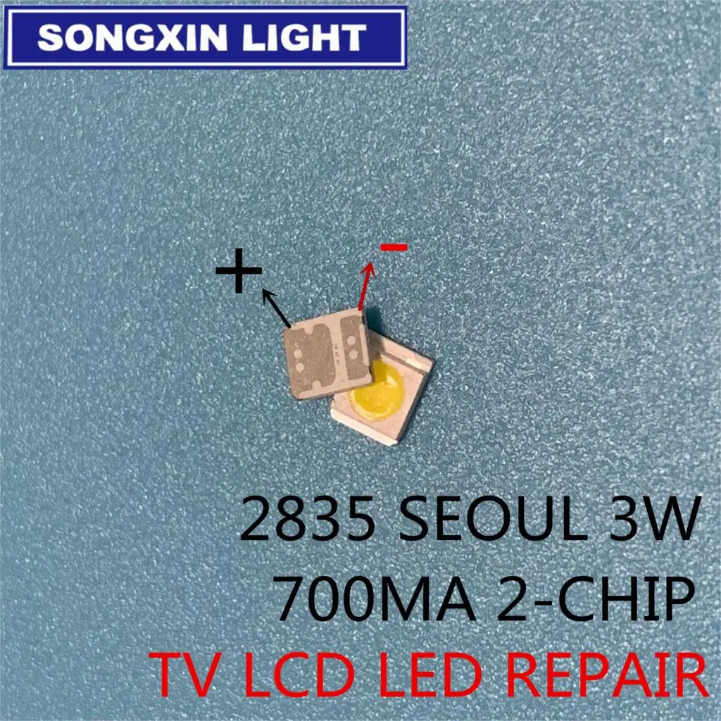 500 шт., мощный светодиодный Светодиодный фонарь, 1210, 3528, 2835, 1 Вт-3 Вт, 300 лм, холодный белый SBWVT121E, ЖК-подсветка для ТВ-приложений