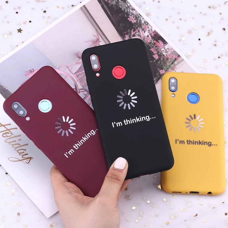 Силиконовый чехол для Xiaomi Mi Redmi Note 5 6 7 8 9 10 lite Pro Plus I am thinking|Бамперы| |