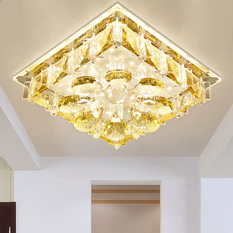 

Modern fashion Square led crystal ceiling light entrance aisle lights
