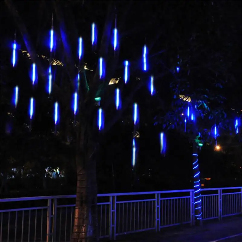 Chiclits 50CM 10pcs  set LED Meteor Shower Rain Tubes String Light Falling Snow Christmas Tree Lights Wedding Party Garden Lamp (3)