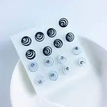 Модные женские квадратные пустотелые серьги гвоздики с кристаллами в форме сердца 8 пар/уп. для женщин, пирсинг, металлические серьги с цветком