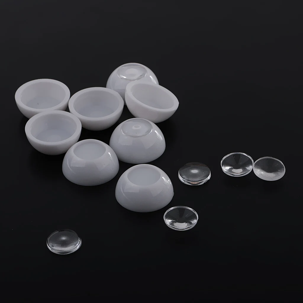 

Acrylic Eye Ball 4 Pairs 12/14/16/18mm Half Round Hollow Doll Eyes 8mm Iris Doll Dollfie DIY Supply for Scrapbook Doll Accessory
