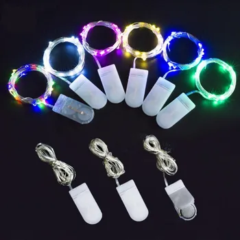 

100X Led String Light 1M 2M 10led 20leds Silver Copper Wire Mini Lamp For Christmas Holiday Wedding Party 8 Colors Use Battery P