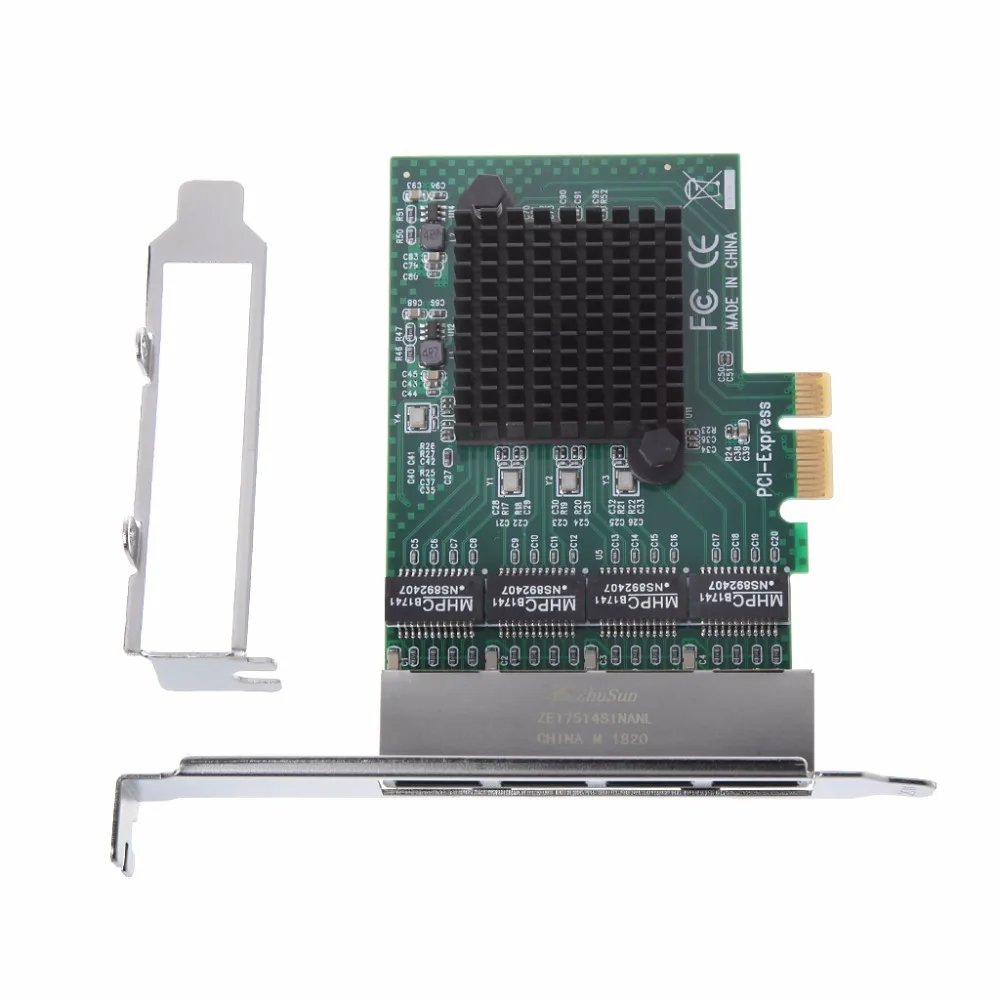  1 Juego para 10/100/1000M PCI Express a 4x Tarjeta de Gigabit Ethernet adaptador de red 4 puertos d