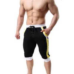ROPALIA лето лоскутное Для мужчин s облегающие шорты Для мужчин короткие брюки для бодибилдинга с карманом мужской Фитнес шорты для спортзала
