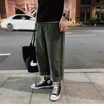 

2019 Summer Men's Cotton Casual Pants Fashion Trend Tide Motion Leisure Haren Pants Active Elastic Hip Hop Trousers Size M-4XL